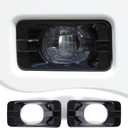 LLKUANG Front Fog Light Lamp Protection Frame Compatible with Toyota Land Cruiser 250 Prado J250 LC250 2024 2025,Front Bumper Lamp Hoods Guard Driving Fog Light Cover Trim Accessories (Bright Black)