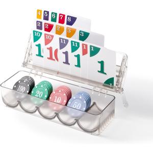 Card Holder with Poker Chip Storage, Playing Card Holder Tray for Kids and Adults, Card Holders for Playing Cards for Seniors, Little Hands, or Arthritis Hands (2 Pack)