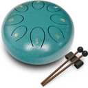 REGIS Steel Tongue Drum 6 Inch 8 Notes, Rain Drum Style Calming Percussion Instrument for Relaxation & Meditation, Musical Gift for Adults & Beginners(Malachite)
