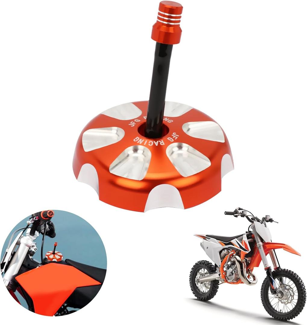 AnXin Dirt Bike Gas Cap,Larger Fuel Tank Cover With Vent Hose CNC for SX65 2010-2023 SX SXF 85-450 2013-2023 EXC EXCF XCW XCFW XCF XC 125-530 2011-2023 Orange