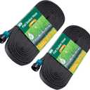 Flat Soaker Hose 100 FT for Garden Beds, 50Ft 2Packs 1/2" Linkable Consistent Drip Irrigation Hose Save 80% Water, Leakproof Heavy Duty Double Layer Sprinkler Hose