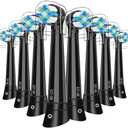 8 Pcs IO Replacement Heads Compatible with Oral B IO 2/3/4/5/6/7/8/9/10/Deep Clean Series Electric Toothbrushs, Toothbrush Heads with Medium Bristles Compatible with Oral B IO (Black)