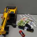 Dwi Dowellin Toys for 3 Year Old Boys,Excavator Toys for Kids with 6 Metal Racing Cars and 2 Engineering Vehicle,Foldable Ejection Vehicle with Lights & Sound for 3 4 5 6 7 Years Old Gifts