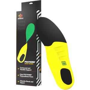 Spenco Polysorb Cross Trainer Athletic Cushioning Arch Support Shoe Insoles, Women's 7-8.5/Men's 6-7.5, 2 Count (Pack of 1)