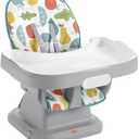 Fisher-Price Baby to Toddler High Chair SpaceSaver Simple Clean Portable Dining Seat & Booster with Washable Deep Tray & Liner, Pearfection