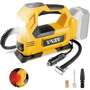 Cordless Tire Inflator Air Compressor for Dewalt 20V Max Battery,160PSI Portable LED Light Handheld Pump with Digital Pressure Gauge Cars Motorcycles Bikes Sport Balls(Battery Not Included)