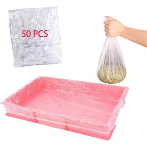 50 Pcs Disposable Rabbit Cage Liner Plastic Toilet Film Leak-Proof for Small Animals Bunny Guinea Pig Bird Cage Liners Litter Box Crate Tray Drawer Quick Cleanup Essentials Indoor (Medium-Compact)