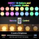 FUYO 16-inch LED Ball Lamp with Remote Rechargeable Waterproof, Glowing Globe Light 16 RGB Colors Orb Sphere for Indoor Outdoor Home Patio Pool Party Decor (White 16-inch)