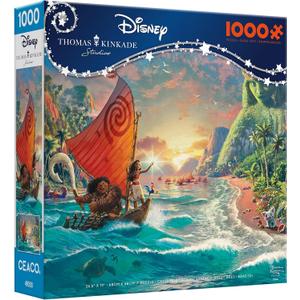 Ceaco - Thomas Kinkade Disney Dreams - Disney's Moana - 1000 Piece Jigsaw Puzzle for Adults - Vibrant Thomas Kinkade Art - Premium Disney Puzzle for Collectors