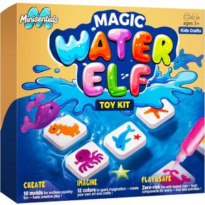 Magic Water Elf Toy Kit - Crafts Kit for Kids - Magic Gel Water Pets with Aquarium Bottle - Make Your Own Squishies Crafts Toys - Kids Christmas Birthday Gifts Party Favor for Girls Boys Ages 3+