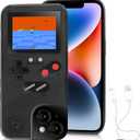 Game Phone Case, 168 Built-in Small Video Games, Black, Compatible with iPhone 15