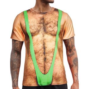 RAISEVERN Unisex Summer T-Shirts Crewneck Cool Short Sleeve Funny Graphic Print Top Casual Tees (3X-Large, Brown Chest 010)