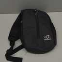 WATERFLY Crossbody Sling Backpack Sling Bag Travel Hiking Chest Bag Daypack (Black) (Small)