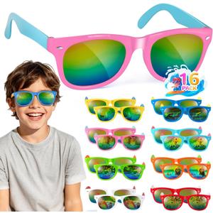 Kids Sunglasses Bulk Party Favors - Boys Girl Glasses for Kid Age 3-8 with Polarized UV 400 Protection, Goodie Bags Stuffers for Kid Birthday Classroom Summer Party Supplies Gifts - 16 Pack