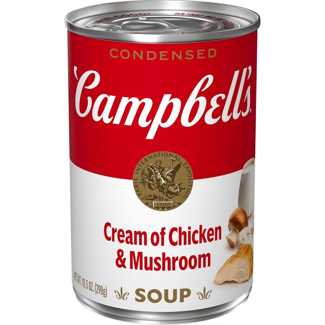 Campbell's Condensed Cream of Chicken and Mushroom Soup, 10.5 oz Can (12 Pack), BB Date 07/18/2027