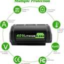 40V 6000mAh Lithium-ion Battery Replacement for Ryobi 40-Volt Collection Cordless Power Tools OP4040 OP4026 OP4030 OP4050 OP4060A Compatible with Ryobi 40V Battery
