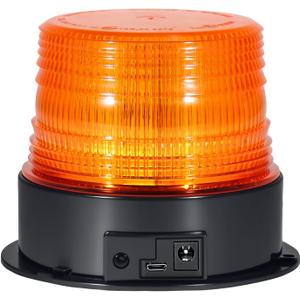 AnTom Magnetic Wireless Beacon Light, Rechargeable Emergency Flashing Warning Battery Operated Strobe Lights for Truck Vehicle, with 12-24v Cigarette Lighter Plug, Amber