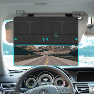 NAZZO Car Visor Extender Sun Blocker, Polarized Sunvisor Extension with Removable Magnetic PC Lens, Anti Glare Car Visor Extended for Safe Driving, Universal for SUV, Family Automotive, Black