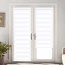 Zebra Blinds for Windows 20 x 72 inches, White Dual Layer Sheer Roller Shades Light Control Day and Night Privacy for Home Office (20 " W X 72" H)