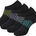 Hanes Women's Absolute Active No Show Socks (4-Pack) (5-9, Black)