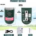 Qualirey Solar Sound and Light Alarm Motion Sensor 129db Outdoor Security Siren Waterproof Activated Detector Driveway Alarm 6 LEDs Flash Warning Deterrent Strobe System for Home, Farm(Green,2 Pack)