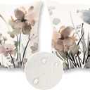 TAJWE Flower Throw Pillow Covers 20x20 Inch Set of 2 Waterproof Watercolor Floral Pillowcases Modern Decorative Cushion Cases for Sofa Couch Porch Home Decor