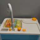 JOVA lalalark Color Changing Play Sink with Running Water, Kids Sink Toy with Electric Dishwasher, Chopping Sounds and Automatic Water Cycle System, Pretend Kitchen Sink for Toddler Birthday Gift