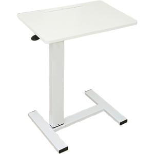 C End Table with Silent Wheels Adjustable Height Rolling Side Desk Stable Load-Bearing TV Tray Table Laptop Side Table for Small Space Couch Living Room and Bedroom(White)