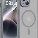 TOCOL Magnetic for iPhone 14 Case, Upgraded Full Camera Protection, Compatible with Magsafe, 15FT Drop Protection, Translucent Matte Back Phone Cover 6.1 inch (Gray)