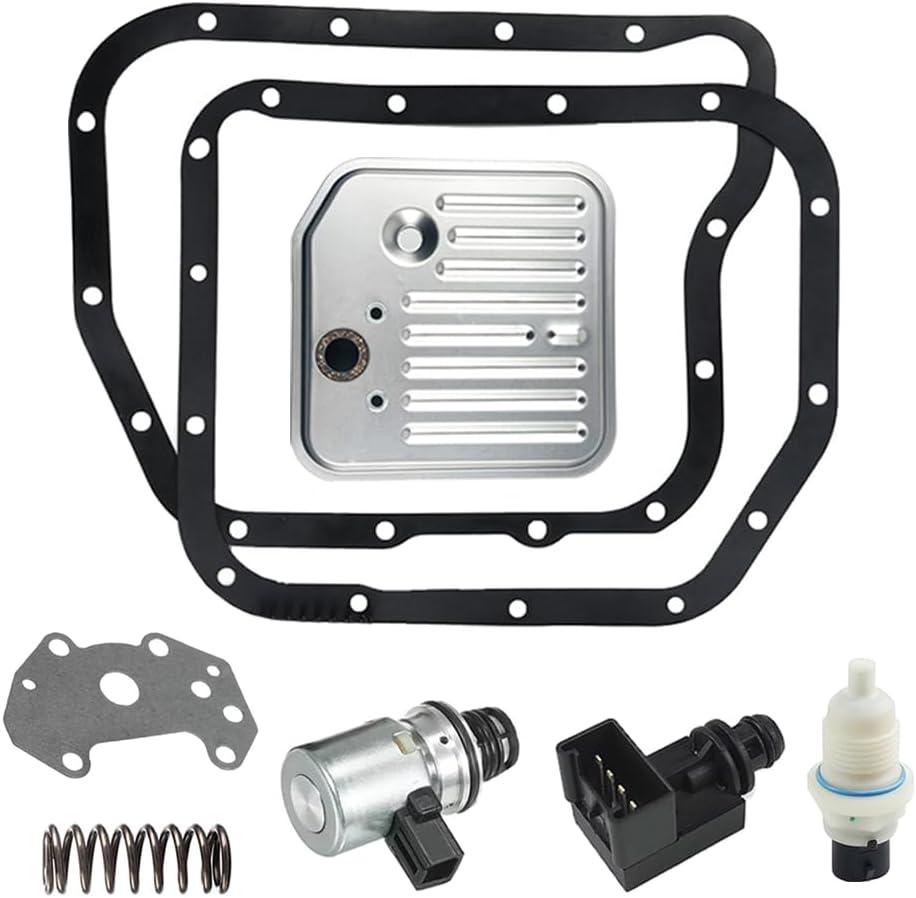 A500 A518 A618 42RE 44RE 46RE 47RE 48RE Transmission Filter Gasket Kit Fit for Dodge Dakota Durango Ram 1500 2500 3500 for Jeep Grand Cherokee 2001-2004 Governor Pressure Sensor Solenoid Kit