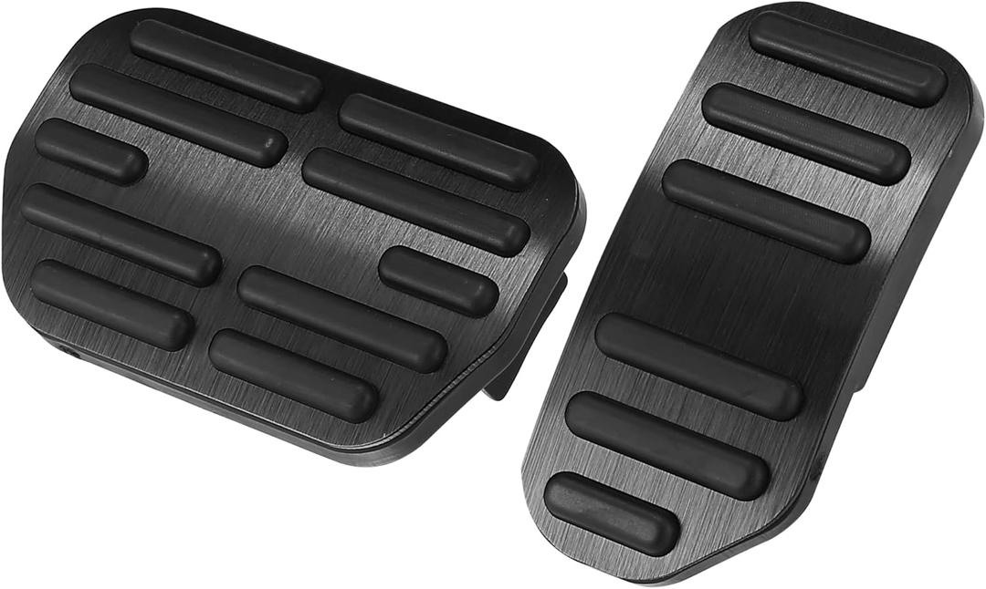 X AUTOHAUX Black Brake Foot Pedals Pad Kit Non-Slip No Drill Aluminum Alloy Accelerator Pedal Covers for Toyota Corolla RAV4 2014-2018