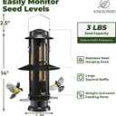 Kingsyard Squirrel Proof Bird Feeders with Weight-Activated Perches, Metal Wild Bird Feeder for Outdoors Hanging, 3 lb Large Seed Capacity, Black