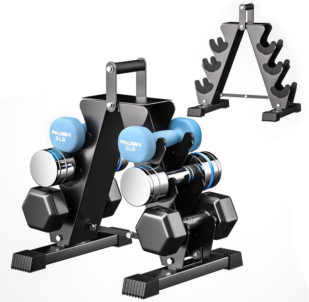 3 Tier Weight Rack for Dumbbells, A-Frame Metal Dumbbell Holder with Handle,Multilevel Weight Storage Organizer for Dumbbells,Tree Shape Compact Weight Rack/Holder,Perfect for Women Home Gym