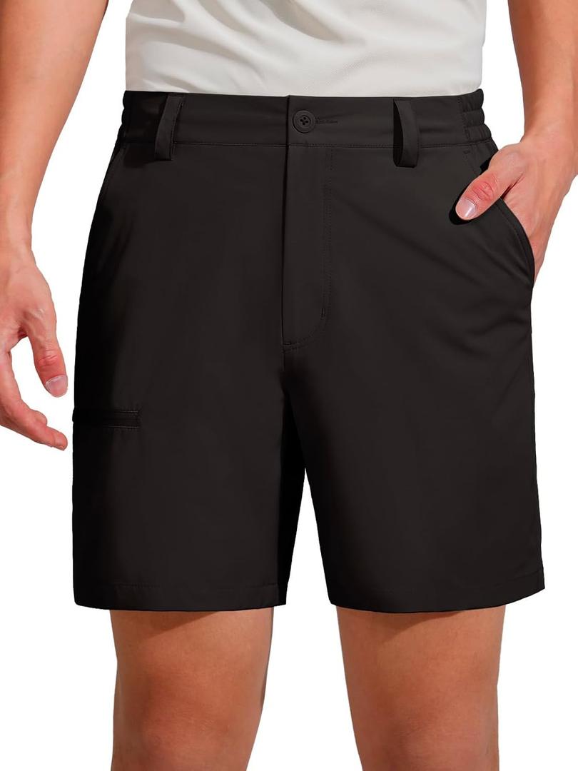 FREE SOLDIER Men's Golf Dress Shorts 7 Inch Quick Dry Lightweight Hiking Casual Work Golf Shorts with 5 Pockets, Size 40W/7L