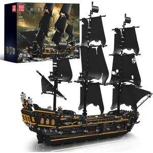 Mould King 13199 Pirates Ship Model Building Blocks Kits, MOC Large Black Pearl Sailboat Model Construction Set to Build, Gift for Age 14+/Adults Collections Enthusiasts (3180+ Pieces)