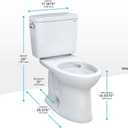 TOTO Drake Two-Piece Elongated 1.6 GPF TORNADO FLUSH Toilet with CEFIONTECT, Cotton White - CST776CSG#01