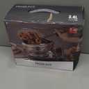 cuomaop Deep Fryer Pot, 304 Stainless Steel Japanese Frying Pot with Oil Drain, Temperature Control and Lid, Tempura Deep Fryer Pot for Kitchen Stove/Induction Cooker French Fries Fryer Chicken 9.4"