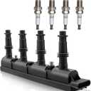 UF669 Ignition Coil & 1675 Double Iridium Spark Plug Compatible with 2011-2020 Chevy Cruze Sonic Trax Volt Buick Encore Cadillac ELR D521C & PFR7S8EG