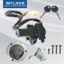 WFLNHB Ignition Switch Lock Key Fuel Cap Replacement for Kawasaki EX250J 2008 250R EX250J SE 2012 EX300A SE 2014