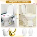 12 Pcs Ceramic Bird Toilet Bolt Caps, Gold White Cute Toilet Bolt Covers Replacement Toilets Screw Cover Caps Decor Accessories for Bathroom Decorative Easy Installation