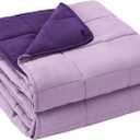yescool Weighted Blanket for Adults (12 lbs, 60" x 80", Purple) Cooling Heavy Blanket for Sleeping Perfect for 110-130 lbs, Queen Size Breathable Blanket with Premium Glass Bead, Machine Washable
