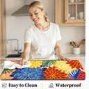 Kitchen Mats for Floor 2PCS Cushioned Anti Fatigue Kitchen Mats Waterproof Non Slip Kitchen Mat Rug Set Comfort Foam Standing Mat for Sink, Laundry, Office,17.3" x 28" + 17.3" x 47", Colorful