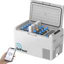 Setpower Car Refrigerator 50 Hours Backup Cooling 27 Quart 12 volt Fridge Portable Car Freezer 12V Coolers for Vehicles Electric Cooler for Car Camping Truck Van RV SUV Road Trip Travel (RF25 Grey)