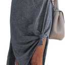 Alaster Womens Casual T-Shirt Midi Dress 2025 Short Sleeve Summer High Splits Dress with Pocket High Low Solid Midi Dress (XX-Large, Grey)