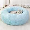 Nisrada Cat Beds for Indoor Cats,24 Inch Dog Bed for Small Melium Large Dogs, Washable-Round Pet Bed for Puppy and Kitten with Slip-Resistant Bottom