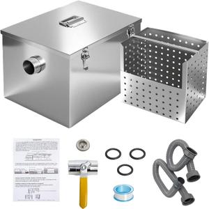 8 lbs Commercial Grease Trap for Home Restaurants Under Sink, Stainless Steel Interceptor