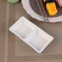 Luxshiny Ceramic 2-Compartment Snack Dish Divided Appetizer Serving Tray for Sauces Dips Condiments Sturdy Spice Dish for Kitchen Dining Gatherings