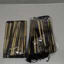 24pcs Imitated Silk Hand Fan Imitated Silk Fabric Bamboo Handheld Folded Fan Bridal Dancing Props Church Wedding Party Favors with Organza Bags (Black)