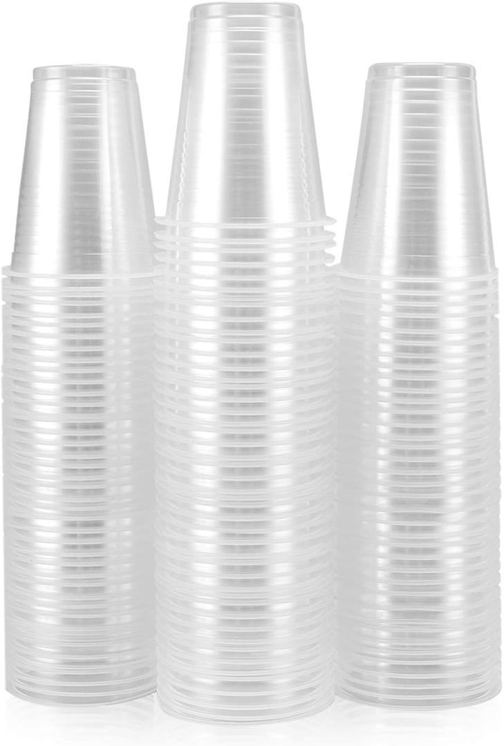 100 Pack 8 Oz Plastic Cups, Clear Plastic Cups 8 Oz, Durable Party Cups for Home Office Outdoor