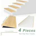 Non Slip Stair Treads,4Pcs 36in Stair Treads Cover for Stair Remodel,Oak | Wood Plastic Composite,Waterproof,Scratch and Scuff Resistant,with 2 inch Square Nose Profile Bullnose